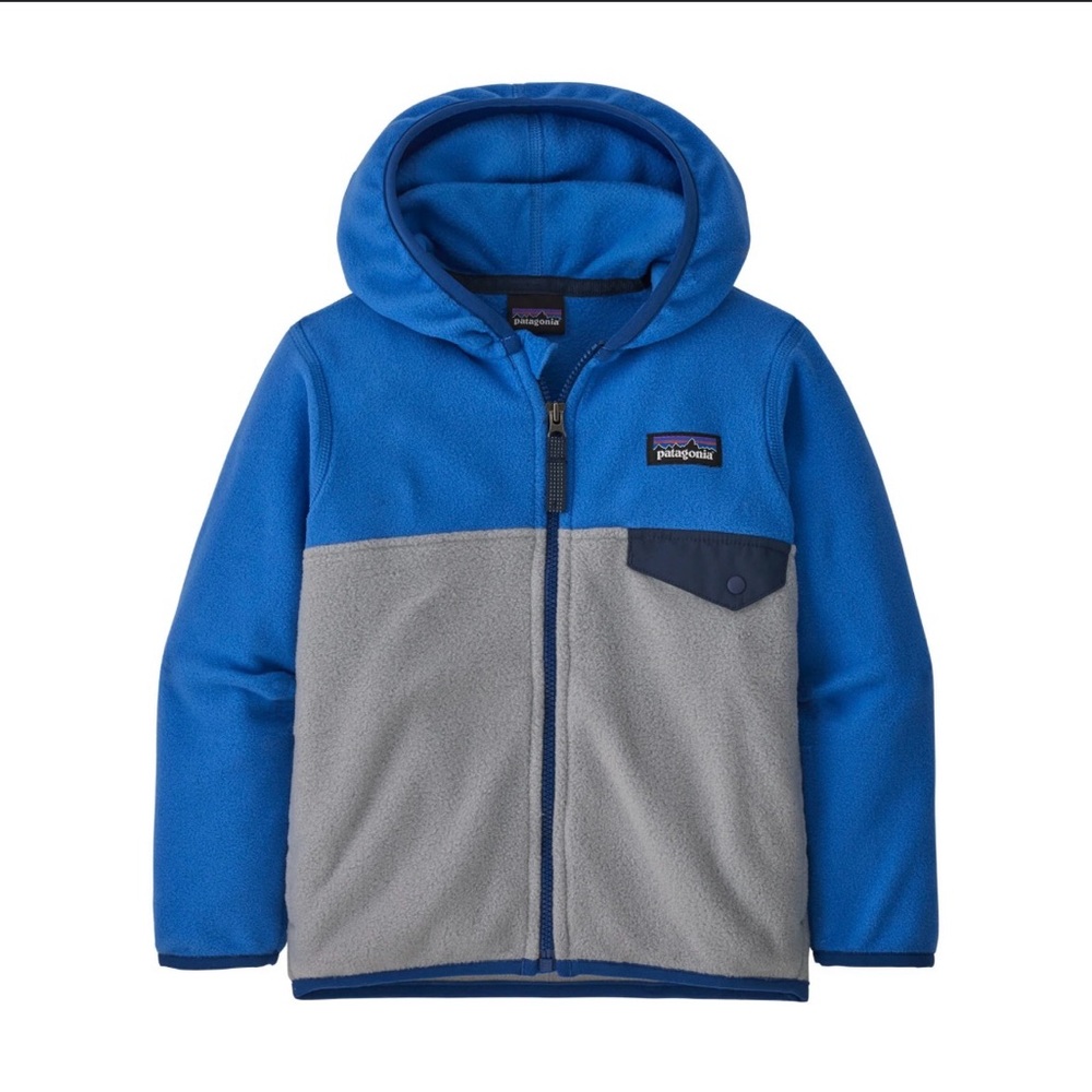 Patagonia Kids' Blue and Gray Fleece Hoodie